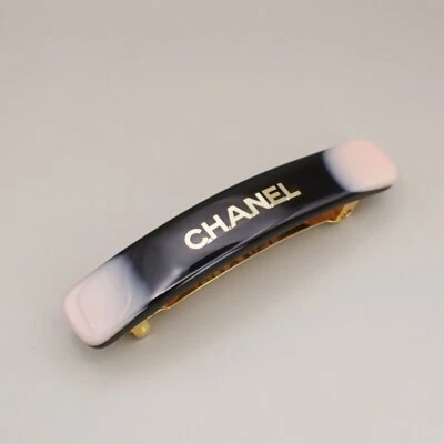 Accesorio de pasador pinza de pelo con logotipo de Chanel negro rosa dorado hecho en Francia 33RJ980 Foto 1 de 4