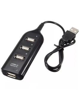 USB 2.0 Hi-Speed 4-Port Splitter Hub Adapter For PC Computer Notebook Black - Picture 1 of 1