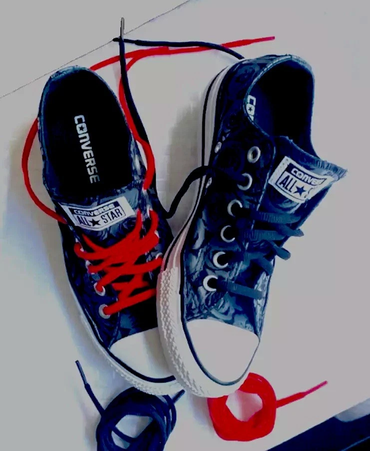 Mujer Talla 7 US All Star Chuck Taylor Converse Top Bajo Tenis - Negro/Gris Rosas Foto 1 de 4