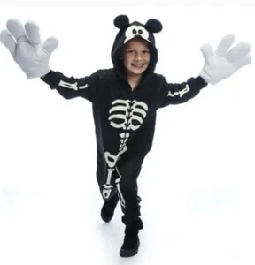 Mickey Mouse Skeleton glow in the dark boy costume size 4 - Picture 1 of 11