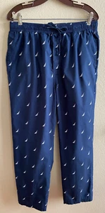 Nautica Men's Navy Blue 100% Cotton Pajama Pants Sail Boat Design w/Fly size L - Picture 1 of 3