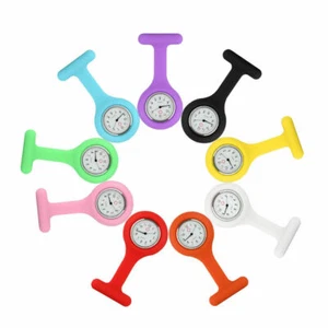 Reloj Enfermera Doctor Túnica Cuarzo Llavero Bolsillo Broche Lavable Silicona Patrón Liso - Imagen 1 de 16