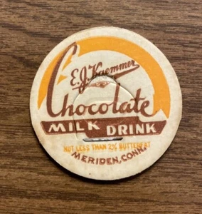 Tappo bottiglia latte cioccolato E. G. Kaemmer vintage Meriden Connecticut CT Old A8 - Foto 1 di 8