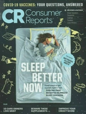 CR Consumer Reports Magazine Mar 2021 | Sleep Better Now | MATTRESSES | PILLOWS - Image 1 of 2