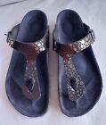 Birkenstock Gizeh  Black Gold  Size 6  39  Standard Fit  Very Good Condition 