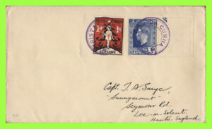 Tristan Da Cunha 1937 KGVI 3d Coronation & 1d Christmas label, Type V