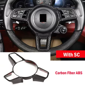 For Porsche 718 911 Cayenne Macan Panamera Steering Wheel Cover ABS Carbon Fiber - Bild 1 von 7