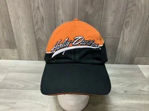 Harley Davidson Mütze gesticktes Logo Einheitsgröße verstellbarer Riemen schwarz orange - Bild 1 von 12