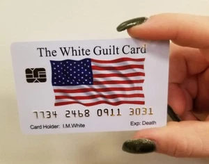 Aromabug Funny Fake Bankcards, 4 PACK: WHITE GUILT Card (Free Shipping). - Picture 1 of 5
