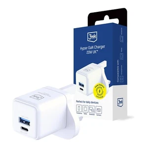 3MK Hyper 20W Chargeur 3 Broches Secteur Royaume-Uni USB C Et USB A Ports No - Photo 1 sur 24