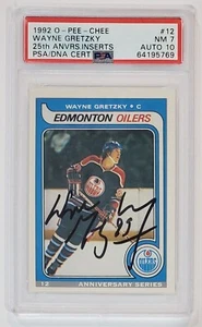 1992 OPC O Pee Chee WAYNE GRETZKY #12 PSA 7 10 Auto Autograph 25th Anniv Insert - Picture 1 of 2