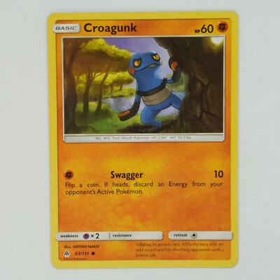 Croagunk 63/131 Common Sun & Moon: Forbidden Light Pokemon Card - Image 1 of 2