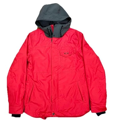 Chaqueta de Snowboard Oakley Aislada Para Hombre Pequeña Roja Parka Con Capucha Esquí Invierno Foto 1 de 4