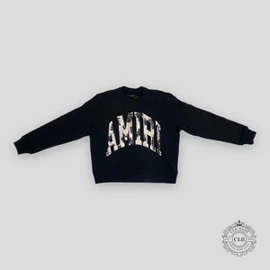 AMIRI COLLEGIATE LOGO CREW CREWNECK - BLACK - Picture 1 of 5