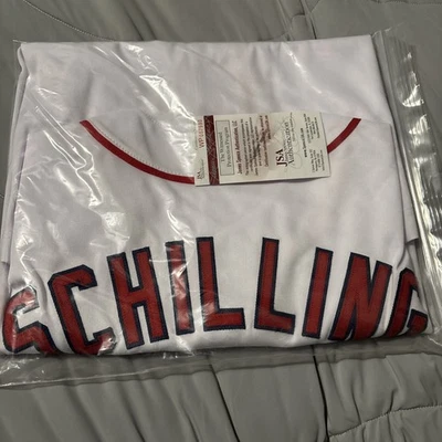 CURT SCHILLING SIGNED AUTO BOSTON RED SOX WHITE JERSEY JSA AUTHENTICATED  - Image 1 of 4