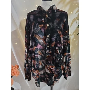 Wicked Vtg 90s Velvet Art To Wear Button Jacket Womens Size 3X Art To Wear Soft - Picture 1 of 11