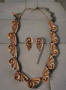 Renoir MCM Copper Link Collane Regolabili E Orecchini Clip-On Abbinati - Foto 1 di 14