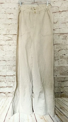 International Concepts Womes Linen Blend Wide Leg Dress Pants Size M Beige  - Image 1 of 4