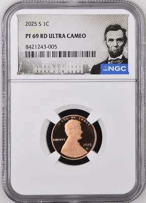 2025 S Lincoln Cent 1C NGC PF69 RD Ultra Cameo #005 - Actual Coin - Image 1 of 2