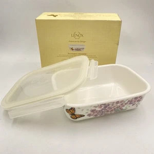 Lenox BUTTERFLY MEADOW Rectangular Serve & Store w/Lid Ceramic Storage Container - Picture 1 of 24