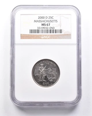 MS67 2000-D Washington State Quarter Massachusetts NGC *6340 - Image 1 of 3