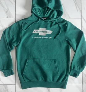 Vintage 90s Chevrolet SportVan Hoodie Retro Graphic 1967 Men’s Small Green - Picture 1 of 8