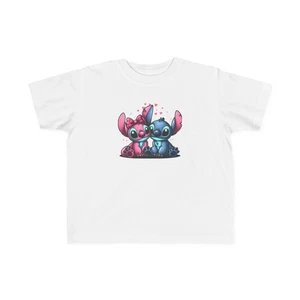 Toddler Tee, Stitch and Angel Love Shirt, Kids Gift, Disney Fan Top, Cute - Picture 1 of 37