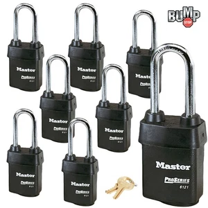 Master Lock- 8 High Security Pro Series Padlocks 6121NKALJ w/BumpStop Technology - Picture 1 of 4