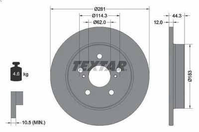 1X Brake disc TEXTAR 92301403 for LEXUS NX (_Z1_) 2 2017- - Image 1 of 4