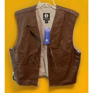 The Bradford Exchange John Wayne Brown Leather Vest Men’s NWT Size XL New A112 - Picture 1 of 10