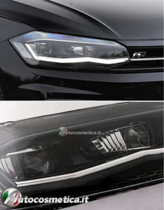 Coppia fari fanali anteriori neri R-Line LED H7 per VW Volkswagen Polo AW 2017+* - Foto 1 di 8