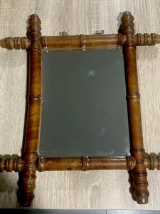 Antique Faux Bamboo Mirror - Picture 1 of 8