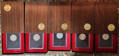 1971-1974 S Proof Eisenhower Original Brown Box Ike Dollar 40% Silver Lot of 5 - Image 1 of 4