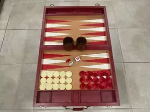 BEAUTIFUL Vintage Crisloid Backgammon Set 1.75-INCH CHECKS————LOOK AT PICTURES—— - Picture 1 of 24