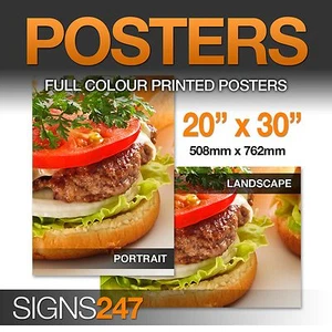 20'' x 30'' Full Colour SATIN Poster Printing - FREE DELIVERY! - Picture 1 of 6