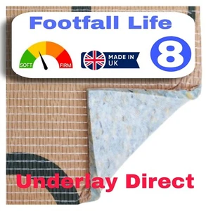 Carpet underlay Footfall Life 8mm luxury brand made UK 15sqm FREE DELIVERY - Picture 1 of 9