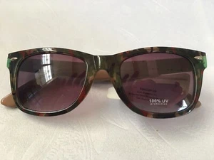 NWT ICON Green/Red/Taupe/Black Sunglasses 100% UVprotection MOD 20131-051301-020 - Picture 1 of 7