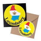 1 x Greeting Card & 10cm Sticker Set - Luxembourg Flag Map Travel Stamp #6040