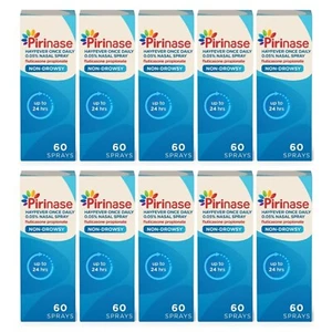 Pirinase Hayfever Non-Drowsy 0.05% Nasal Spray 60 Sprays Sneezing-10 Pack X 70ml - Picture 1 of 2