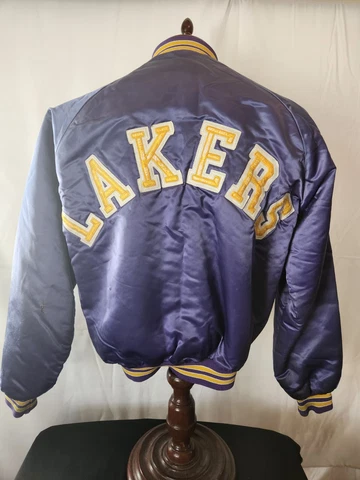 🔥🚨Vintage Chalk Line L Los Angeles Lakers Starter Style Spellout Jacket NBA Cover