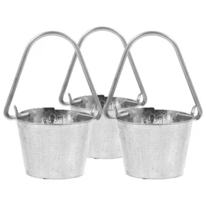 3 Pcs Bucket Model Dollhouse Miniature Water Iron Galvanized Pail Barrel - Picture 1 of 12
