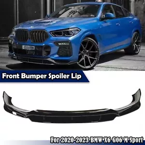 Front Bumper Lower Splitter Body Kit For 20-2023 BMW X6 G06 M Sport Glossy Black - Foto 1 di 12