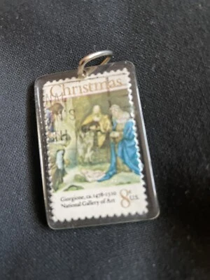 Religious Rare US #1444, 8 Cent Christmas 2x In Keyring MNH, 1971. Uk Vgc Used - Image 1 of 4