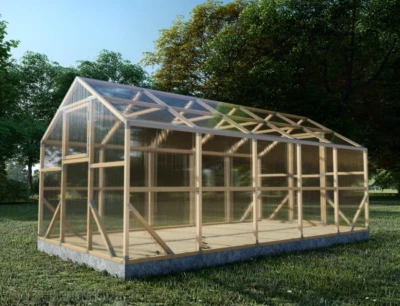 MARKENLOS 5M ECO Holz Gewächshaus Garten Treibhaus Tomatenhaus Holzhaus Pflanzhaus