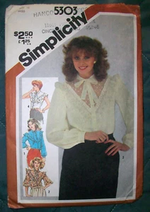 SIMPLICITY Vintage 80s Sewing Pattern 5303 Yoke Ruffled Blouse 10 Cottagecore - Picture 1 of 2