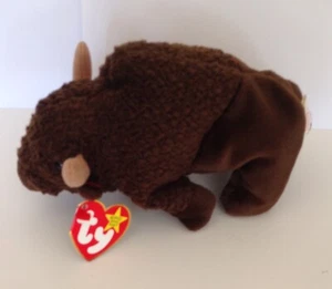 Ty Beanie Baby selten nicht mehr produziert Sammlerstück 1998 Roam The Buffalo Bison mit Etikett - Bild 1 von 11