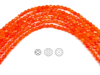 102 Preciosa чешское стекло огонь полированные бусины 4 мм оранжевый опал, 16 дюймов прядь - Изображение 1 из 2