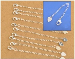 925 Stamped Silver Chain Extender Necklace Bracelet Extension Lobster Clasp Tail - Picture 1 of 1