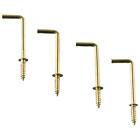 50pcs DIY Craft Gold Wall Hanging Screw Hooks L Shape Hooks Right-Angle 7 Shape