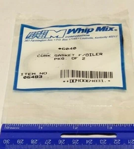 Replacement WHIP MIX #6040 Cork Gasket F/ Oiler PKG of 2 for Vacuum Mixer 06483 - Picture 1 of 2
